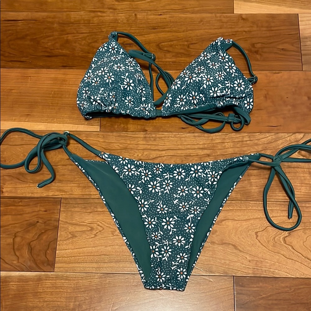 Floral Teal Bikini Set